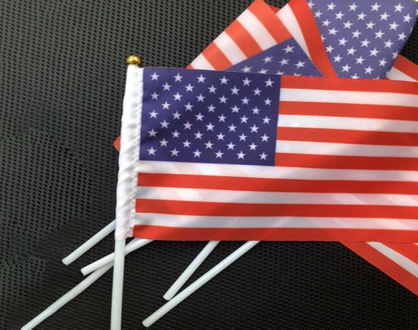 American Flag Hand American Hand segurou Small Mini Flag USA USA AMERICAN FESTIVE FESTIPS FLAGAÇÃO 1421CM LJJK21688507510