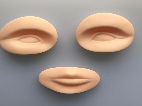 3D Silicone Practice Olhos e lábios Modelo de tatuagem Modelo de prática Falsa Skins para prática de maquiagem permanente8627350