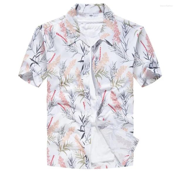 Camicie casual maschile Summer Shirt Shirt Beach Short Maniche Short Bassel Coconut Tree Stampato