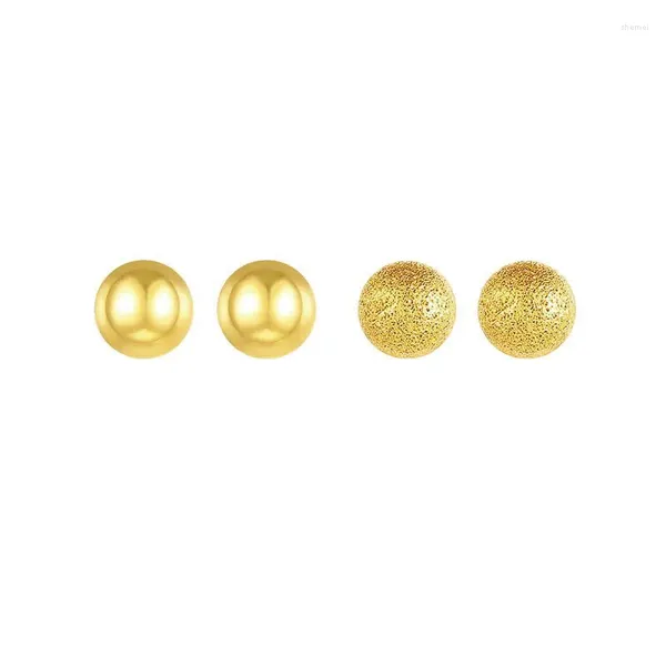 Gestüt Ohrringe (3pairs/Los) Runde Ball für Frauen reine Goldfarbe Mode Schmuck Nickel kostenlos