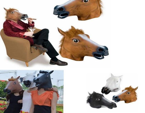 Cosplay Halloween Horse Head Mask Maschera animale Costume Prop giocattoli Maschera Full Face Head Mask WCW9782813983