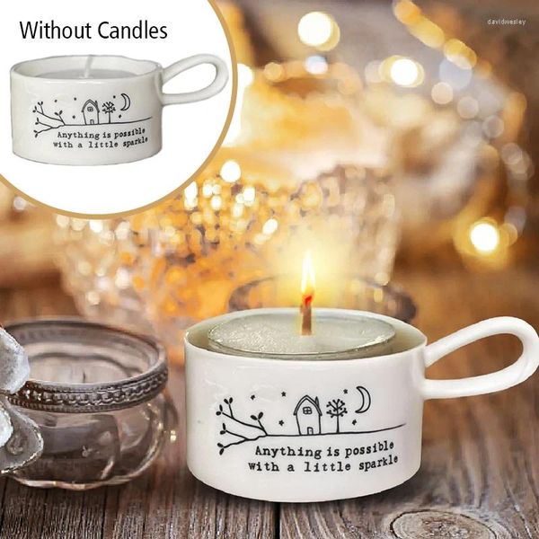 Candele Cancile Handled Handled Tè Light Hold Resin Candlestick Home Tea Tea Shape Regalo significativo