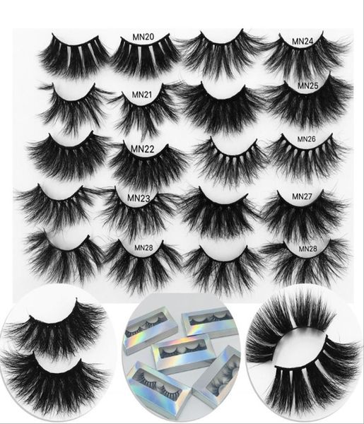 Ganze Fabrik 25mm Nerze Lange Wimpern Wispy Flauschige Wimpern Vollstreifen Dramatische handgefertigte Wimpern Augen Make -up -Werkzeuge Ship4584409