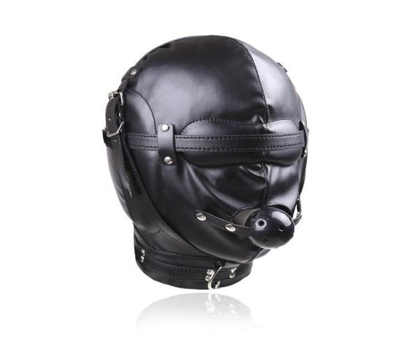 Siyah Kalite Tam Göz Göz Alma Maske Kaputu ile Ağız Top Gag Kısıtlama GIMP R526930743