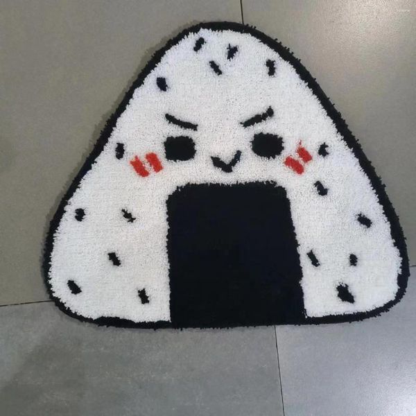 Ковры Kawaii Tufting Onigiri ванная коврик мягкий мультипликационный ковр ковров, анти-скользкий коврик для швейцарского коврика Япония в стиле домашний декор детского питания 50x60 см.