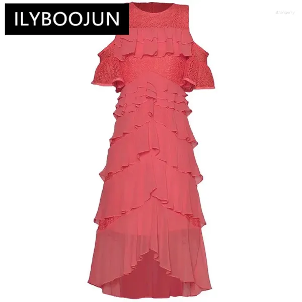 Вечеринка платья Ilyboojun Fashion Женская круглая шея с короткими рукавами.