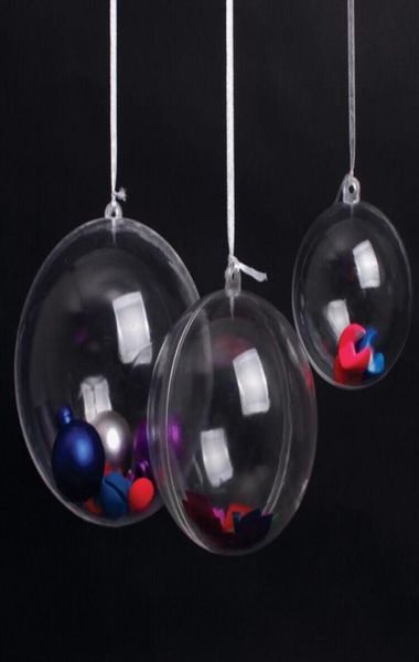 Decorações de Natal Bolas Openable Transparent Ball Christmas Ball Baubles Clear Plastic Christmas Bauble Ornamentos Presente 4538383