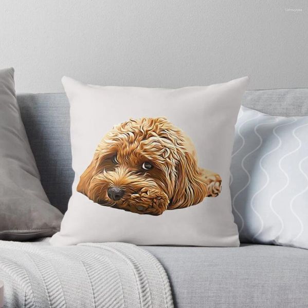 Travesseiro Cavapoo Cavodle Cockerpoo Puppy Designer Dog Poodle Mix Throw Sofás