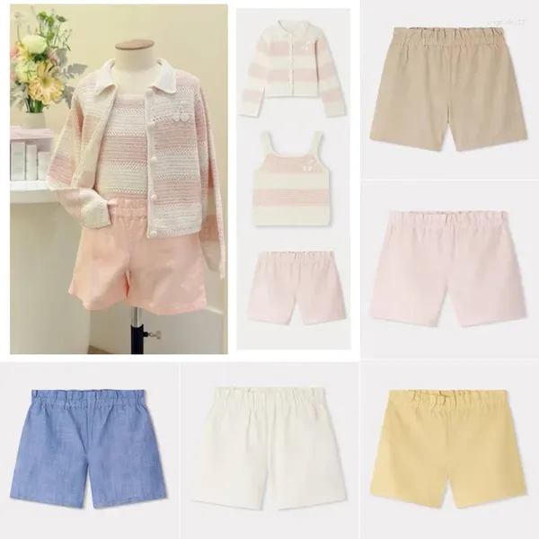 Roupas Conjuntos de roupas por venda (navio em meados de abril) BP Roupa de menina de menina Cardigã de colete xadrez rosa Conjunto de meninas Luz e saia de malha fina