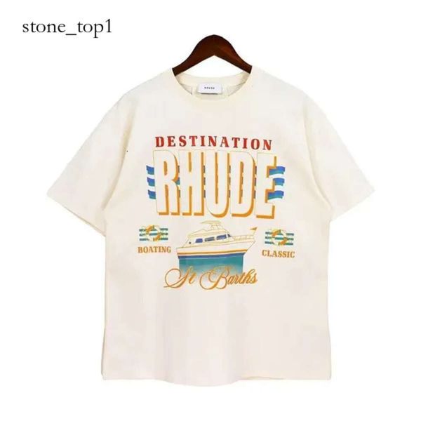 Rhude Shirt Designer für Men Card Logo Briefed Print Rhude T Shirt Paare für Männer und Frauen T -Shirt -Baumwolle ist locker im Sommerhemd eine breite Palette von Stiloptionen 569