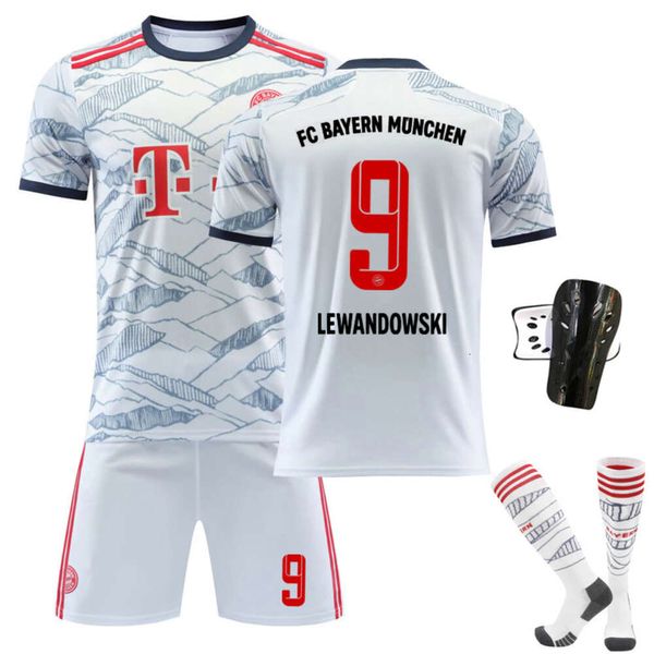 Testeira masculina de Jerseys de futebol 2122 Segundo jogo de Bayern, Gray White No. 10 SANE CAMISTA 9 LEVAN FOOTEL TERDE 25 MULLER