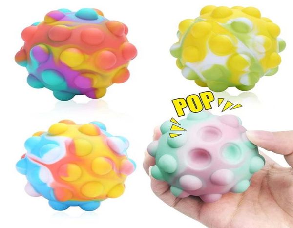 Neuheit Gegenstände Party bevorzugt sensorisches Spielzeugpaket für Erwachsene Kinder Pop Stress Balls 3D Squeeze Stress Relief Toy Set Silicone2273974