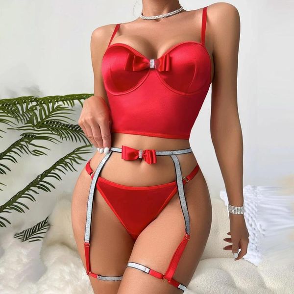 Lingerie de emagrecimento de roupas de banho feminina para mulheres moda shinestone bow dun underwear