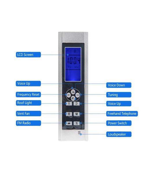 Schermata di induzione nera AC 12V Display LCD Pannello di controllo della cabina della doccia FM Sensore di temperatura radio Visualizzazione Controllo doccia 7521547