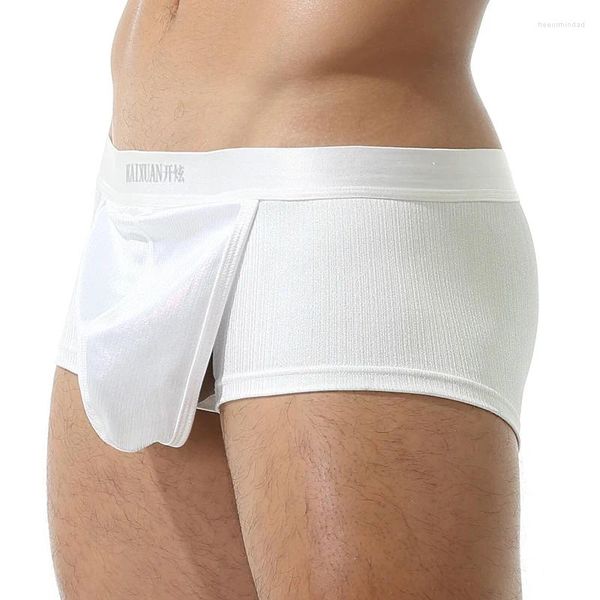 Underpants Open Front Boxer Männer Unterwäsche Shorts Sexy Herren Phrotge Loch Bulge Beutel Männlich männlich atmungsaktiv schwul