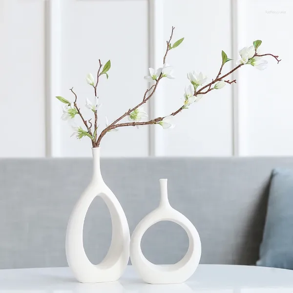 Vasi semplici vaso di fiori in ceramica nordica vaso per casa decorazioni per decorazioni per la scrivania da giardino secco