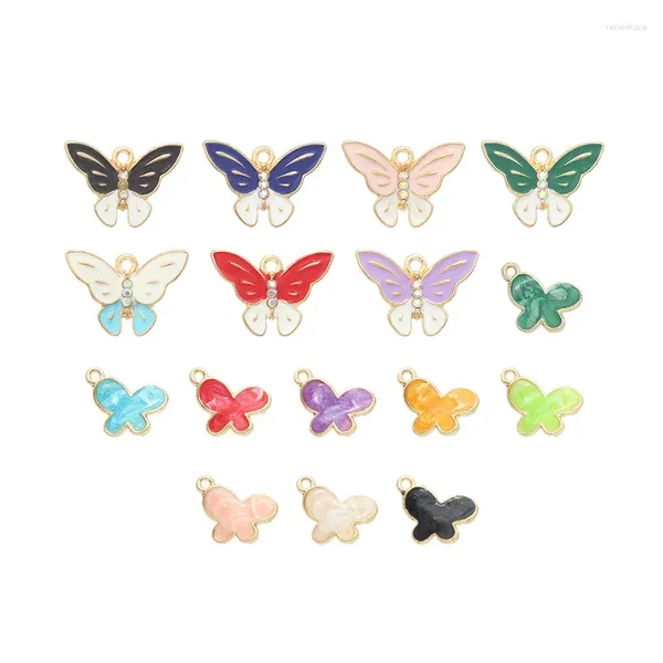 Charms 10pcs/lot Butterfly Óleo de esmalte DIY para breol de bolsa Jóias de colar jóias Fazendo pendente artesanal