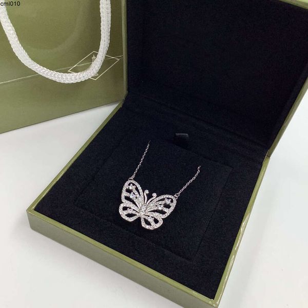 Fashion Silver Diamond Butterfly Necker Designer Clavicle Chain Clavicle Chain for Wedding Gioielli Fedding Regalo di alta qualità 7K0X 7K0X