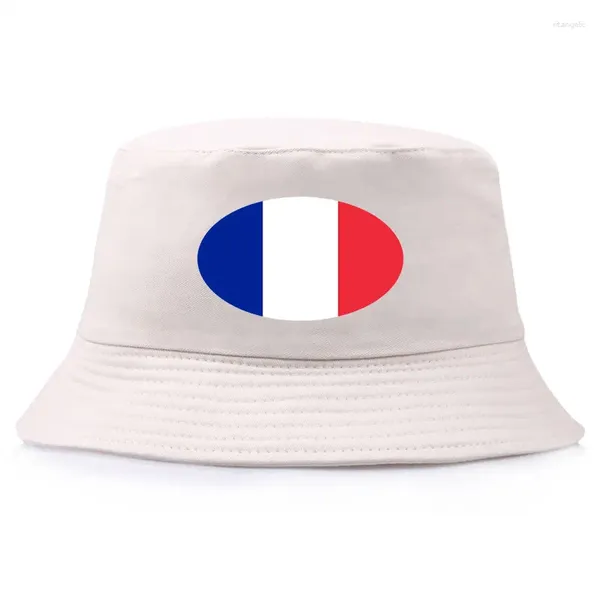 Boinas impressas France Flag Bucket Hats Unisexe Man Women Cotton Cotsherman Caps Girl Boy Outdoor Sport Chapeau Bob Bob Hat Dropship