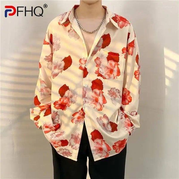 Herren lässige Hemden PFHQ Sommer Chiffon Blume Flut atmungsaktiv dünner Sonnenschutz Nische Baggy Sport lang Ärmeln Tops 21Z3935