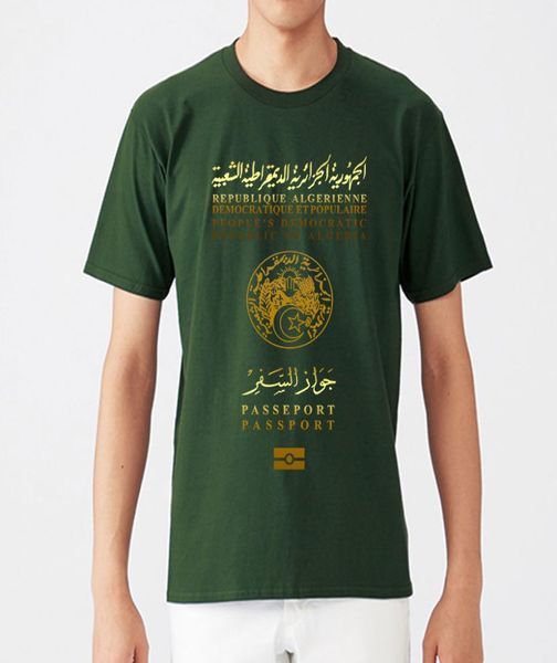 Algerische Republik Passabdeckung T -Shirt Algerie Liebhaber Hemd Republik Algerien Patriotische Hemd Algerien Passport3179646