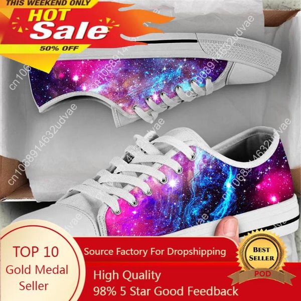 Scarpe casual multicolore galaxy stella star stampica donna sneaker vulcanizzate primavera/autunno bassa luce top light ladies tela scarpa