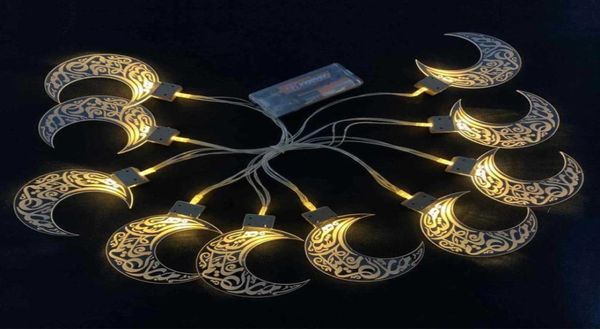 10 LED Ramadan String Eid Mubarak Moon Star Alaboratura a forma di batteria calda FAIRA DECORD HHA35343690525