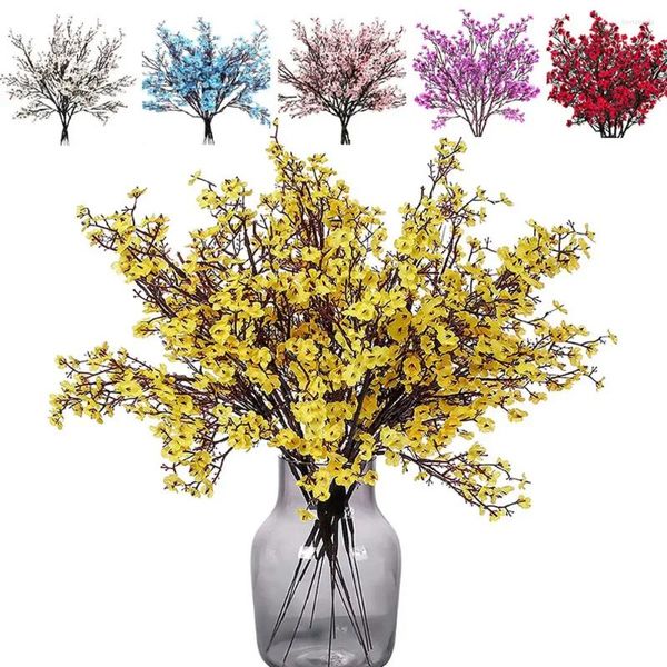 Dekorative Blumen 1PC Hochqualitätskirsch gefälschte Pflanzen Bouquet Stonego Gypsophila Künstlicher Zweig Wohnzimmer Vase für Home Wedding Decor