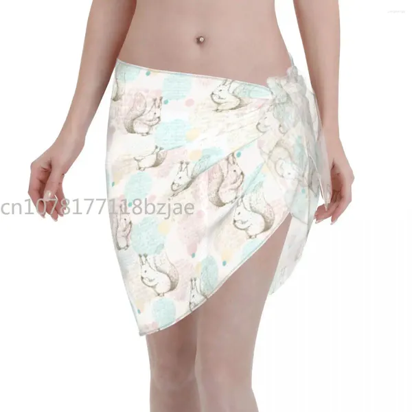 Красочная белка женская пляжная крышка покрытие шифоновые купальники Pareo Sarf Sarong Wear Bikini Ups Юбка купальцы