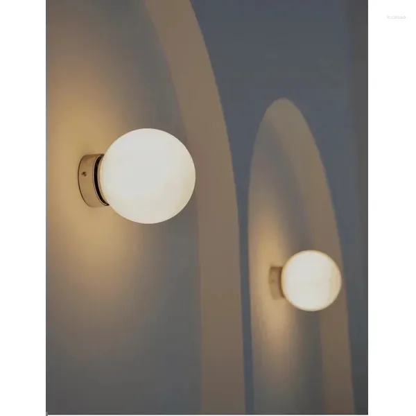 Sfera lampada da parete in plastica moderna leggera illuminazione interna decorazione per la casa per camera da letto comodino appliques