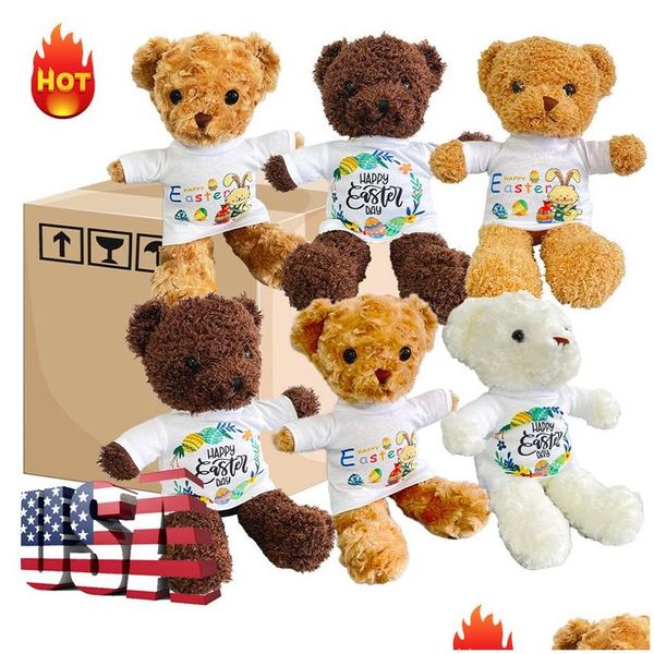 Andere Event -Party liefert Teddybär mit Sublimation Tee Shirt P Shirts Spielzeug gefüllte Tiere Geschenke für Babyparty Geburtstag Weihnachten v Dhube