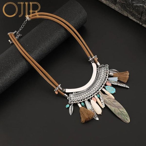 Collane a ciondolo Trendy Trendy Bohemian Geometric Choker Collana Silver Color Colles Vintage Collares Maxi for Women Gioielli Gift 2024