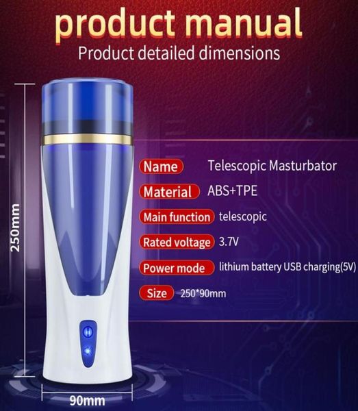 Automatische männliche Masturbator Cup Space Masturbation Hände Stroker 3 leistungsstarken Schubmodus Real Vagina Taschen Sexspielzeug für MEN27514873844