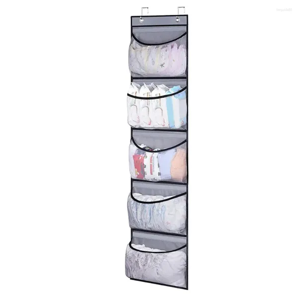 Bolsas de armazenamento Bolsa de suspensão do organizador de roupas íntimas com bolsos transparentes para sapatos Toys Socks Dorming Room Uso em casa