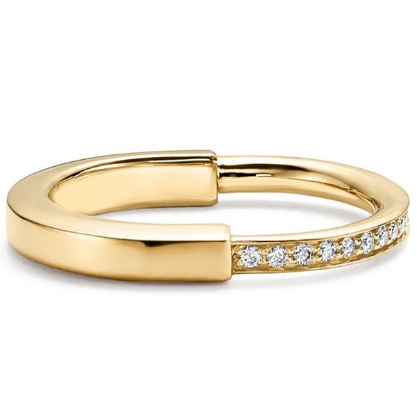 Hochwertiger Designer-Ring-U-förmiger Schnallenringe für Frauen V-Gold Ring Serie u Schließring mit Diamanten 5 Styles Designer Schmuck überlappende Verschleiß Ring