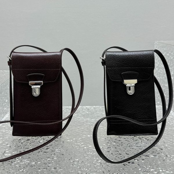 Hochwertige Männer Frauen Ausrüstung Telefontasche Modedesigner strukturierter Leder -Karten -Slot -Umhängetasche Silber Hardware Crossbody Bag Tasche Frühling Sommer