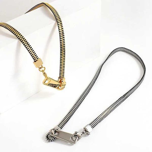 Anhänger Halskette Personalisierte Reißverschluss Halskette für Frauen und Männer 2024 Neue Mode Halskette Einfacher Stil Luxusdesigner Schmuck Q240430