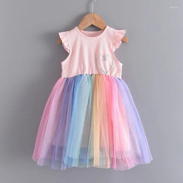 Vestidos de menina vestido de garotas 2024 Chegadas de verão Crianças roupas de algodão Roupas de algodão 1-6 y crianças elegantes moda casual