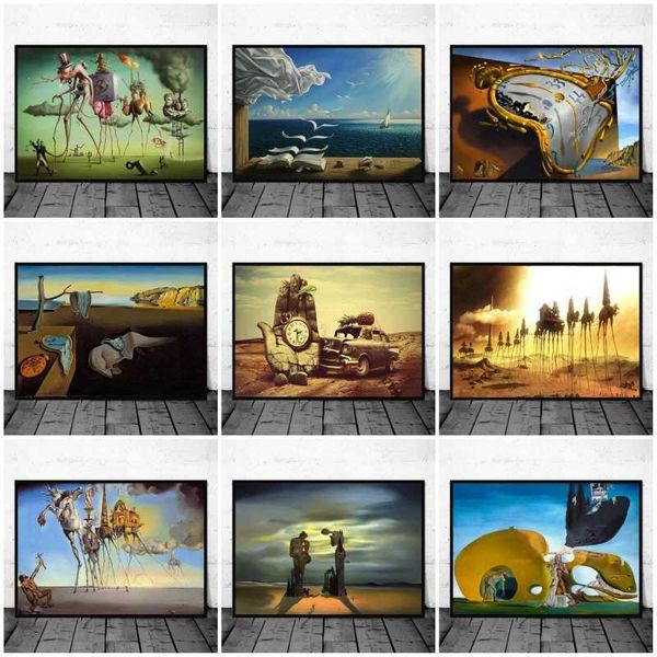 Papéis de parede Salvador Dalis Pinturas surrealistas de lona