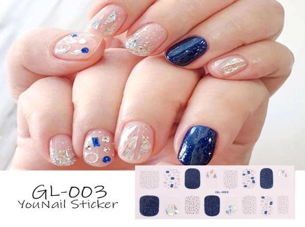 20pcslot Glitter -Serie Pulver -Pailletten Mode Nail Art Stickers Kollektion Maniküre DIY Nagellackstreifen Wraps für Party Decor3415522