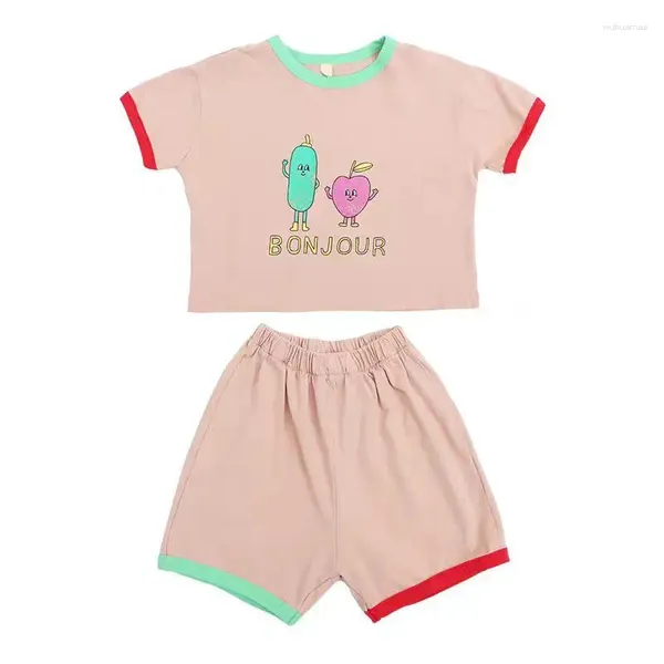 Kleidung Sets Sommer -Mädchen Kleidung Set Kinder Junge Cartoon T -Shirts Top und Shorts Botto 2 Stücke Anzug Bruder Schwester Casual Outfits