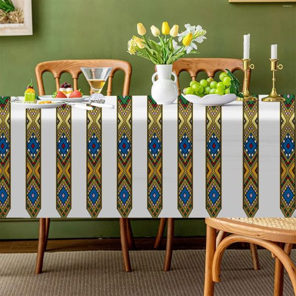 Tala de mesa de mesa de luxo personalizado Eritreia Etiópia Toclagem de mesa retangular redondura à prova d'água para jantar de cozinha da cozinha