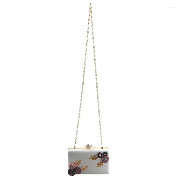 Bolsas de ombro da moda feminina bolsa de couro para a noite para jantar da senhora de casamento bolsa de embreagem (branca)