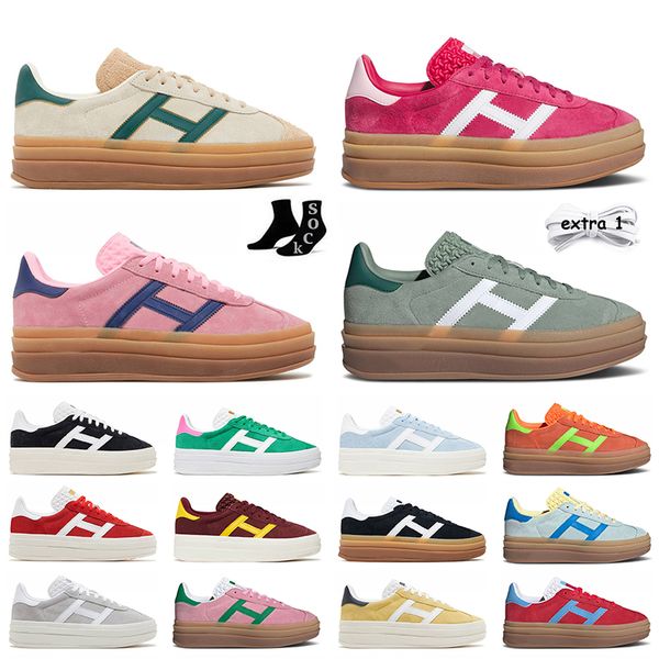 Damenplattform Bold Designer lässig Schuhe Cream Collegiate Grüne Wildleder Leder Pink Gum White Black Red Super Pop Flat Trainer Platten-Formete Frau Sneaker