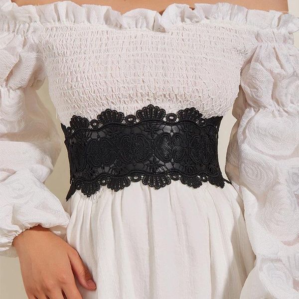 Cinture abiti in forma slim casual intaglio con fila nera in pizzo nero a forma tagliata a forma corta busto corsetto sexy allaccia