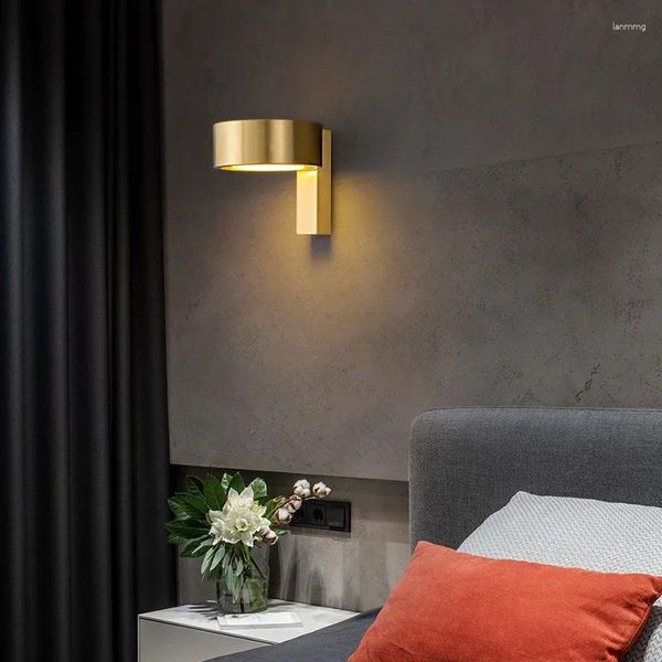 Lâmpada de parede Minimalista de cabeceira Toda a iluminação doméstica de cobre para a sala de estar, decoração de decoração de decoração criativa