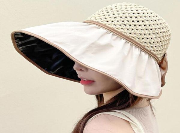 NEUE Sun Hat Korean Women039s Summer Tide Shading und Bildschirm Anti Ultraviolett NET ROD STRAW SPRING2578001