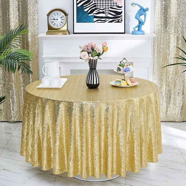 Tocas de mesa de mesa de lantejoulas de lantejoulas de ouro de 6 pés para casamento para casamentos de casamento Decoração de festa de chá de bebê de noiva 240428