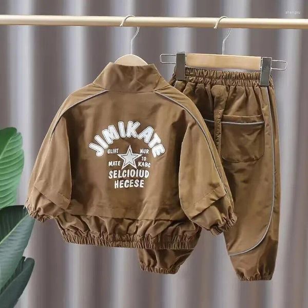 Kleidung Sets Frühling Herbst Kids Kleidung Babykappen Baumwoll Sport Kapuze Hemd Hemd Hosen Kinder Jungen Freizeitanzug 2-9 Jahre