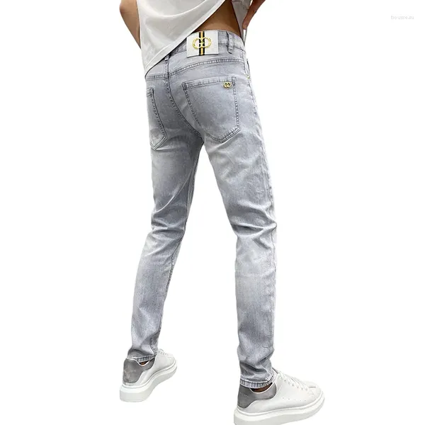 Jeans jeans di fascia alta di lusso di lusso uomo casual pantaloni dritti dritti modelle primaverili ed estivi cento beni europei blu blu